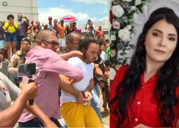 Principal investigado do assassinato da esposa Sara Mariano tem cabelo puxado por manifestante após audiência de custódia