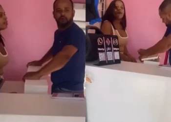 Vídeo mostra discussão e ameaça momentos antes de mulher ser morta pelo marido dentro da própria loja, no interior de AL