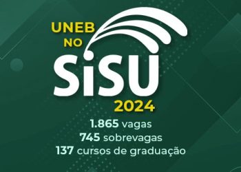 UNEB oferta 1.865 vagas e 745 sobrevagas, inclusive em Paulo Afonso, pelo SiSU 2024; inscrições de 22 a 25/01