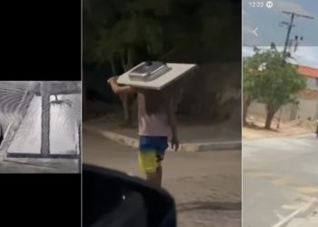 Vídeo mostra onda de furtos, arrombamentos e assalto nos bairros Caminhos dos Lagos e Abel Barbosa; morador desabafa