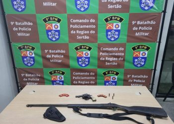 Homem é preso por ameaçar crianças com arma de fogo após se irritar com barulho no povoado São Sebastião, antigo “Caixão”