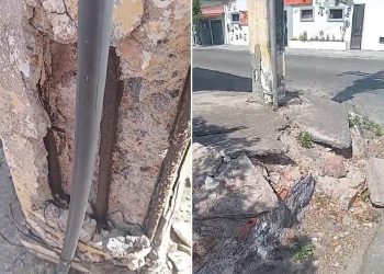 Em vídeo, moradora alerta sobre risco de acidente com poste instável na ‘Rua D’ em Paulo Afonso; Coelba responde ⚠️