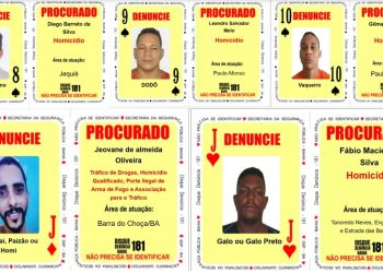Baralho do crime da SSP-BA é atualizado com cinco cartas, incluindo foragidos de Paulo Afonso