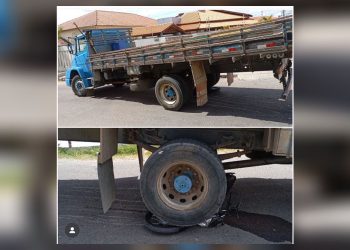 Acidente entre caminhão e motocicleta deixa uma pessoa ferida na Avenida Beira Rio, em Paulo Afonso