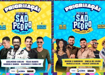 Prefeitura de Glória-BA divulga programação da Festa de São Pedro no Distrito Quixaba